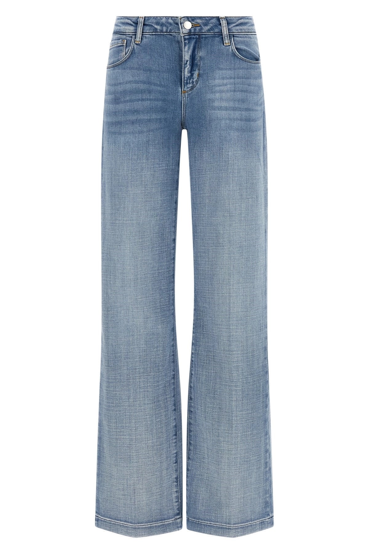 L'Agence, Denim Chiaro a Gamba larga con Vita Bassa Joanne
