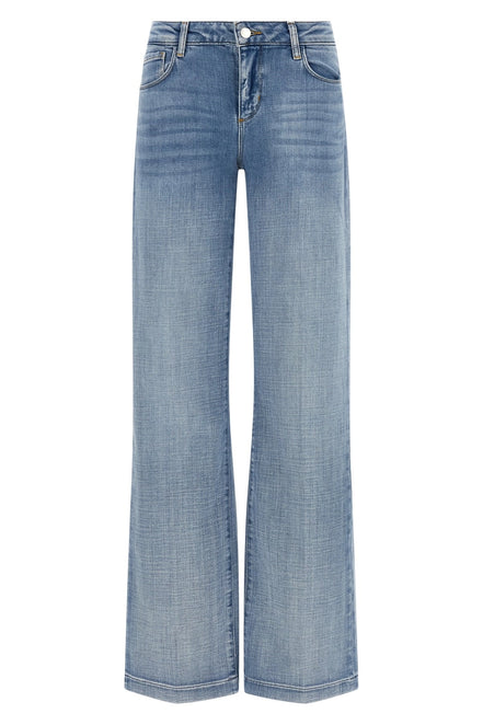 L'Agence, Denim Chiaro a Gamba larga con Vita Bassa Joanne