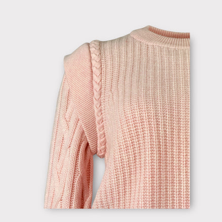 Maglia Cashmere Trecce Rosa Kujten
