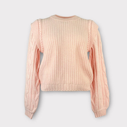 Maglia Cashmere Trecce Rosa Kujten