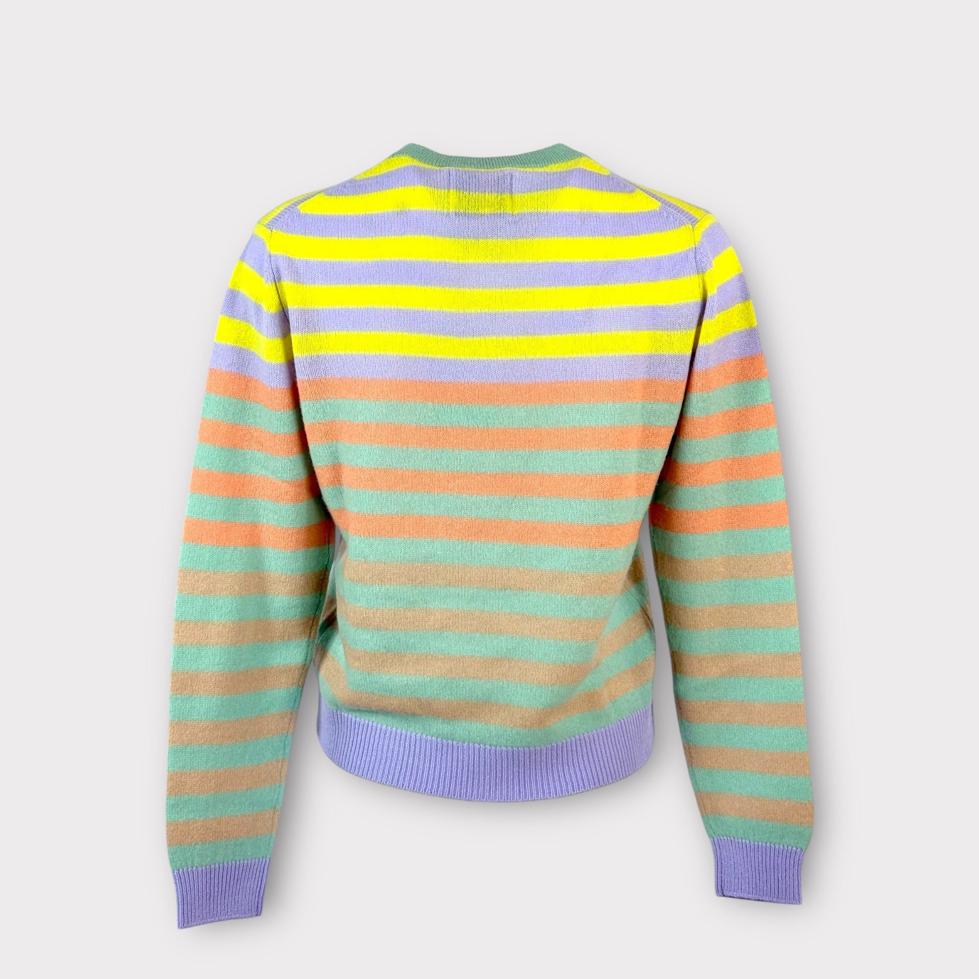 Maglia Girocollo Righe Multicolor Garza di Cashmere Jumper1234