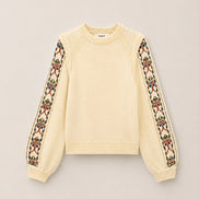 Ba&sh, Maglia Girocollo in Lana con Dettagli Ricamati, Elda