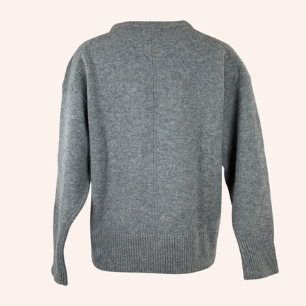 Maglia in Lana Over Grigia Girocollo Persan Suncoo