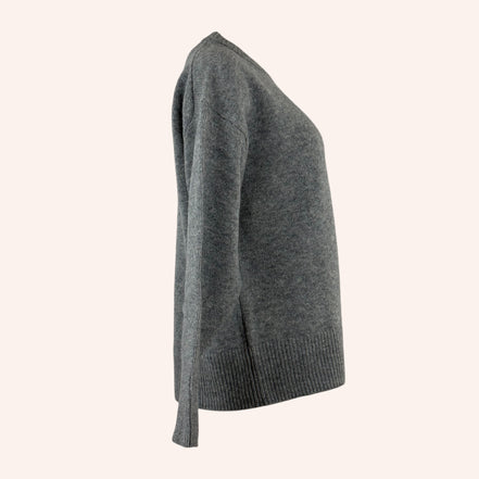 Maglia in Lana Over Grigia Girocollo Persan Suncoo