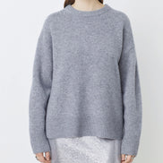 Maglia in Lana Over Grigia Girocollo Persan Suncoo