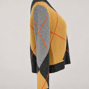 Inland, Maglia in Cashmere Girocollo Losanghe Cropped