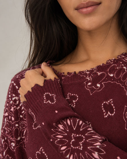 Kujten, Maglia in Cashmere Stampa Bandana