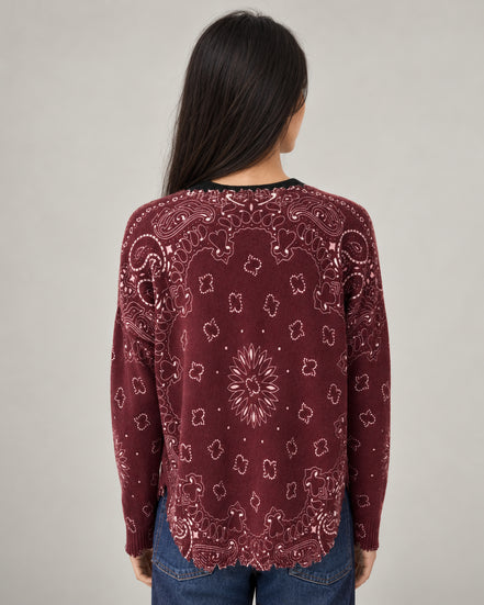Kujten, Maglia in Cashmere Stampa Bandana