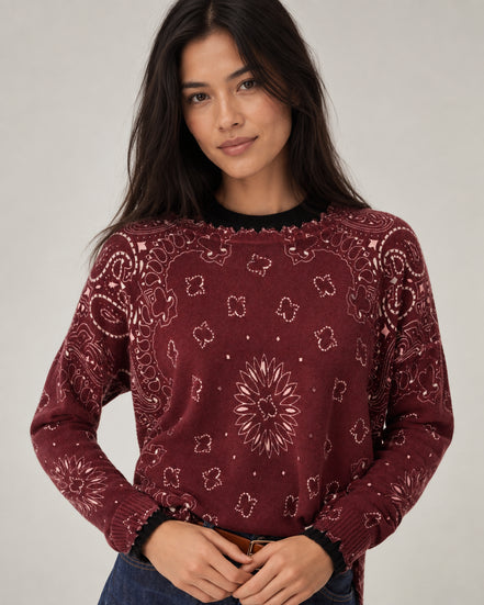 Kujten, Maglia in Cashmere Stampa Bandana
