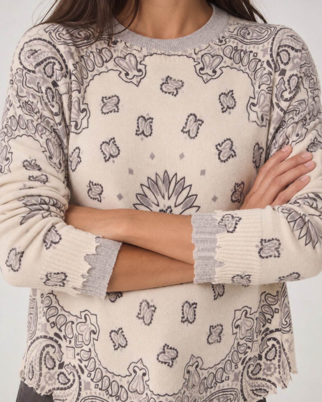 Kujten, Maglia in Cashmere Stampa Bandana