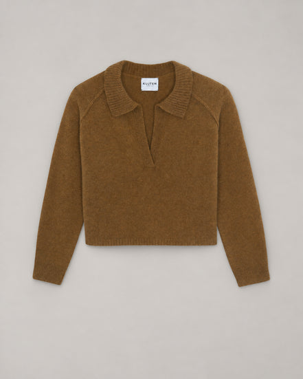 Kujten, Maglia Polo in Cashmere Cropped