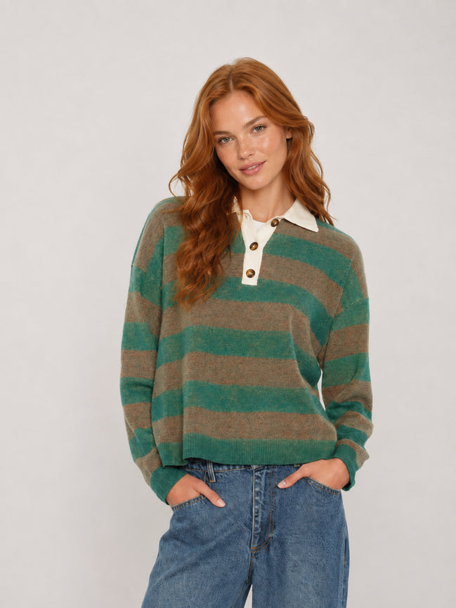 Xirena, Polo Rugby a Righe Lana Cashmere Braxton