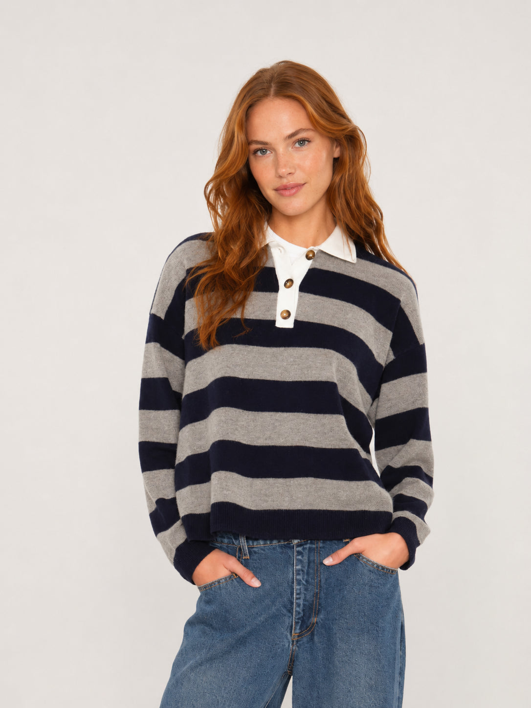 Xirena, Polo Rugby a Righe Lana Cashmere Braxton