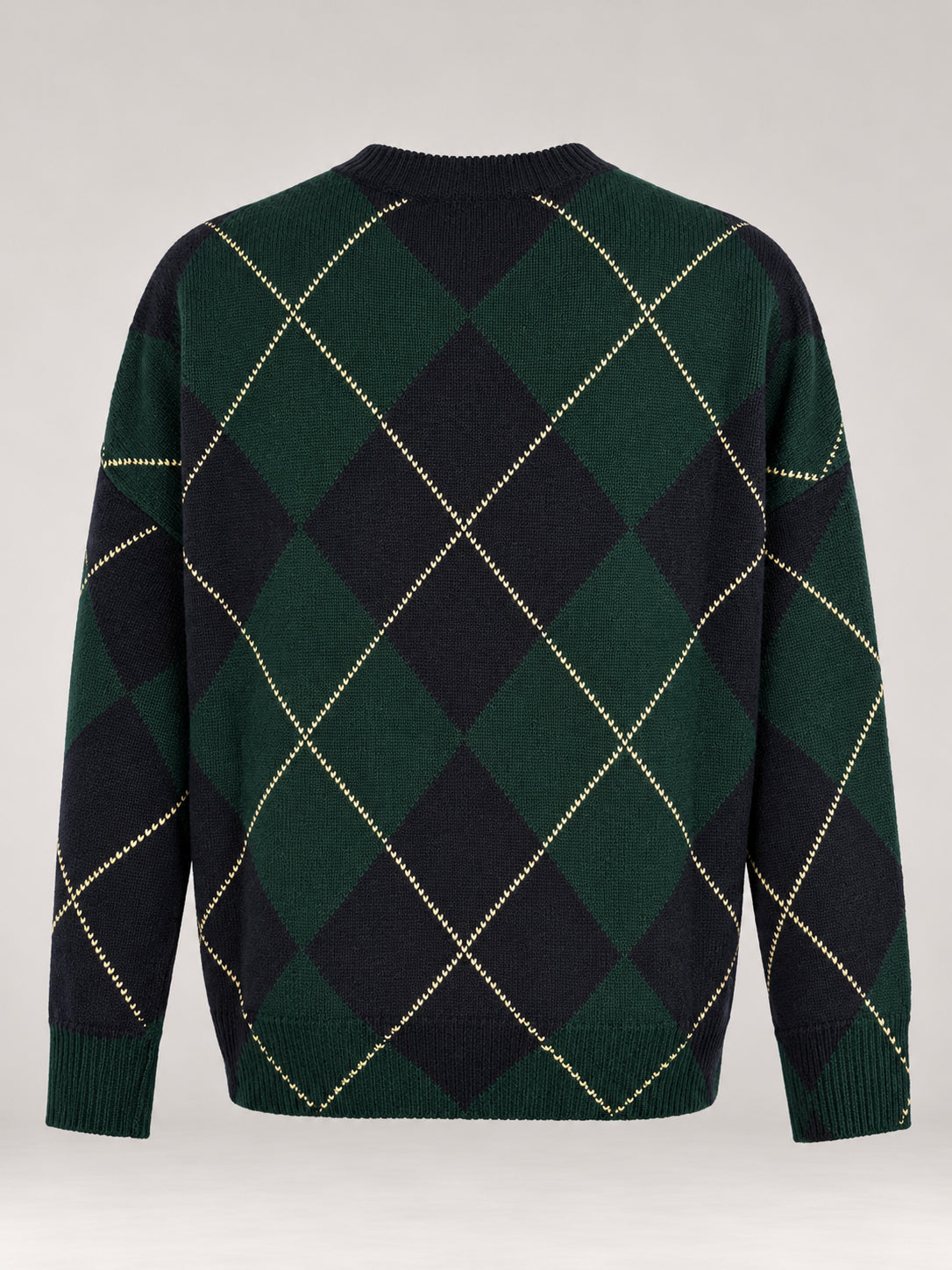 Inland, Maglione Girocollo over  in cashmere a losanghe