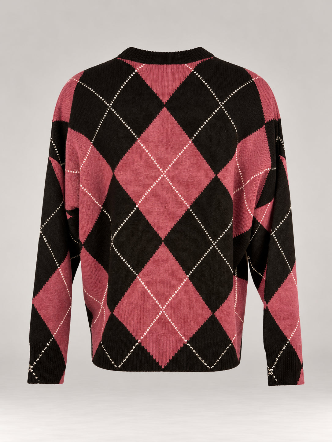 Inland, Maglione Girocollo over  in cashmere a losanghe