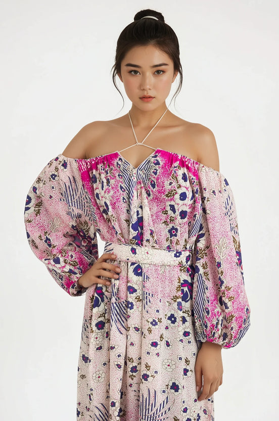Maxi Dress Fantasia di Cotone Amia Antik Batik