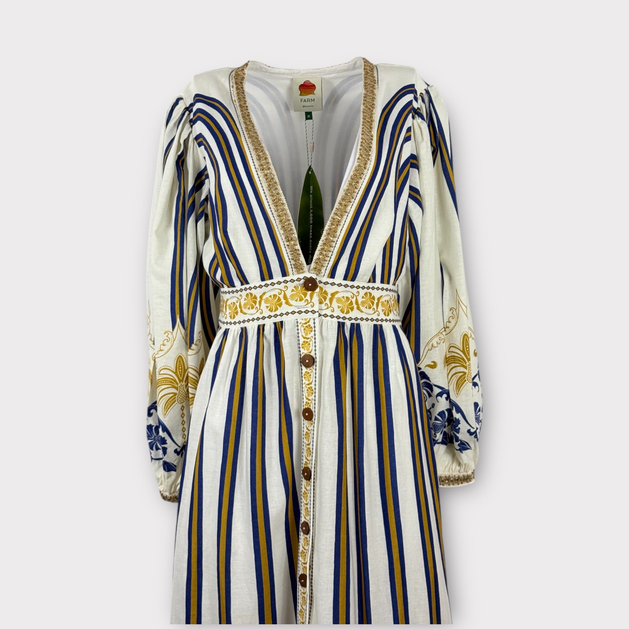 Abito Maxi Chemisier con Maniche Balloon  Pineapple Farm Rio