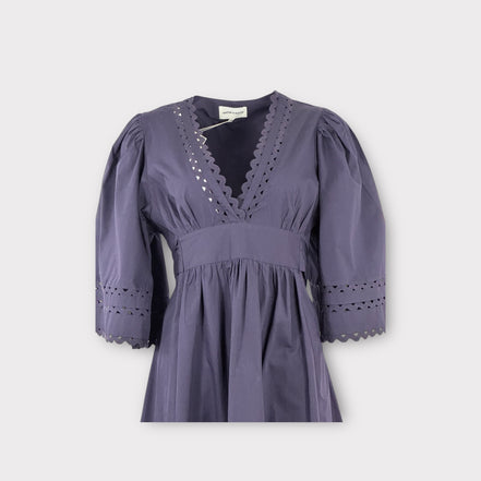 Maxi Abito Popeline di Cotone Navy Romie Antik Batik