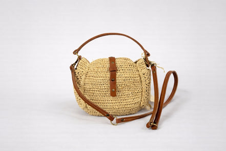 SansArcidet, Mini Bag in Raffia con Tracolla