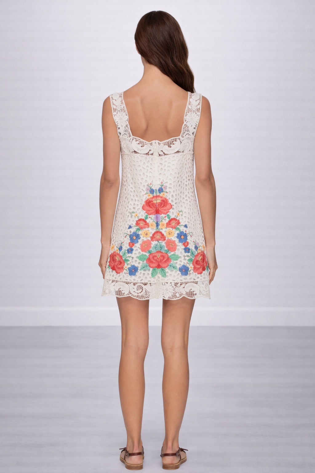 Mini Abito Astrid con Pizzo e Ricami Floreali , SEA New York