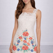 Mini Abito Astrid con Pizzo e Ricami Floreali , SEA New York