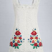 Mini Abito Astrid con Pizzo e Ricami Floreali , SEA New York