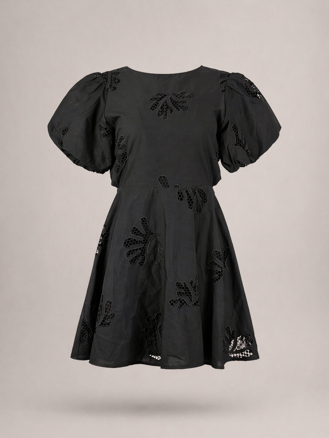 Suncoo, Mini Dress in Popeline Ricamato con Scollo sulla Schiena Celest