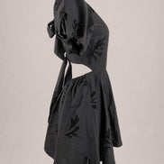Suncoo, Mini Dress in Popeline Ricamato con Scollo sulla Schiena Celest