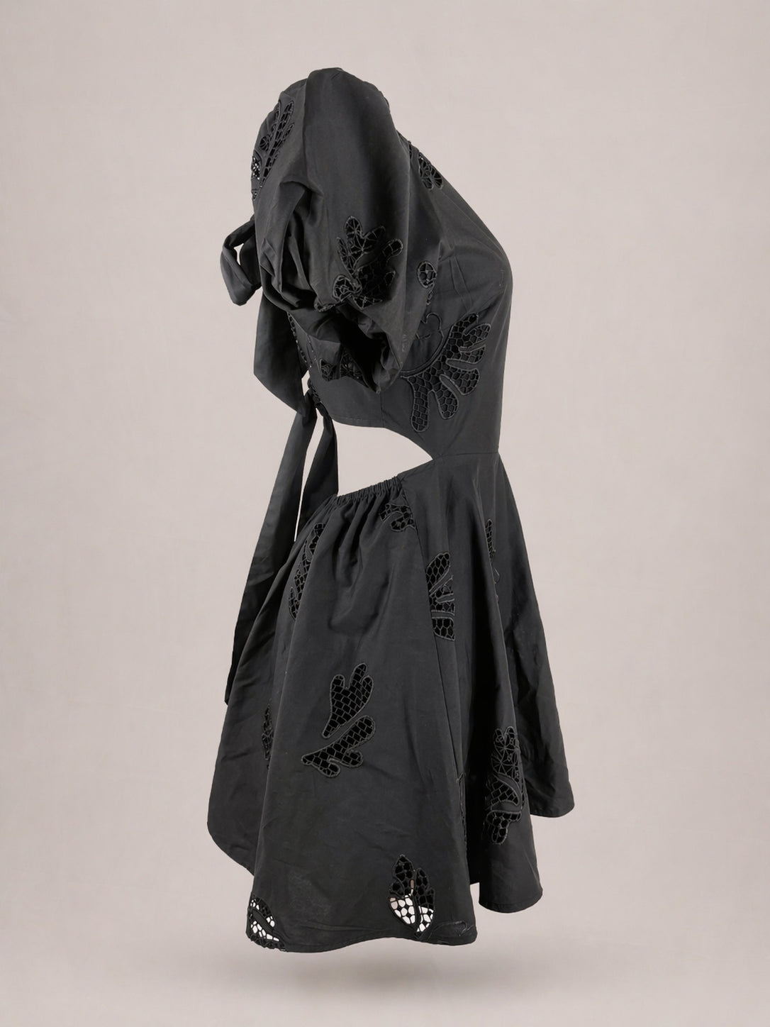 Suncoo, Mini Dress in Popeline Ricamato con Scollo sulla Schiena Celest