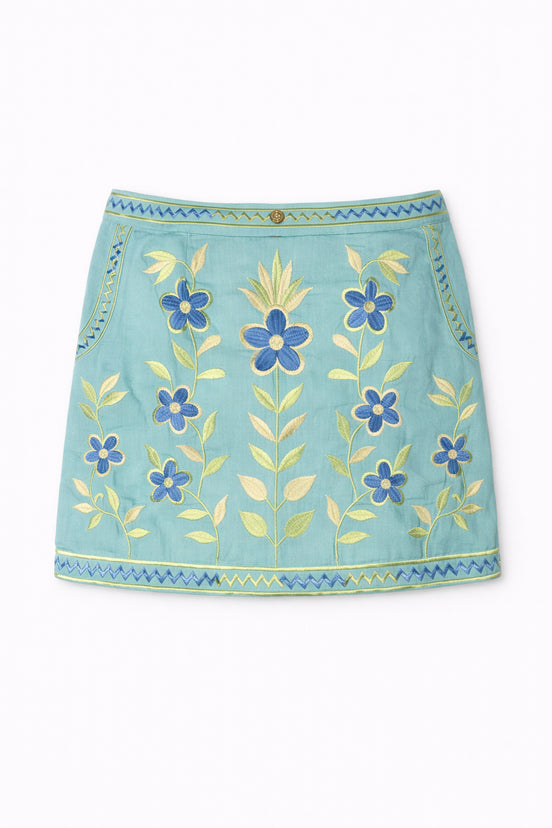 Minigonna Ricamata Motivo a Fiori Carioca Antik Batik