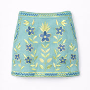 Minigonna Ricamata Motivo a Fiori Carioca Antik Batik
