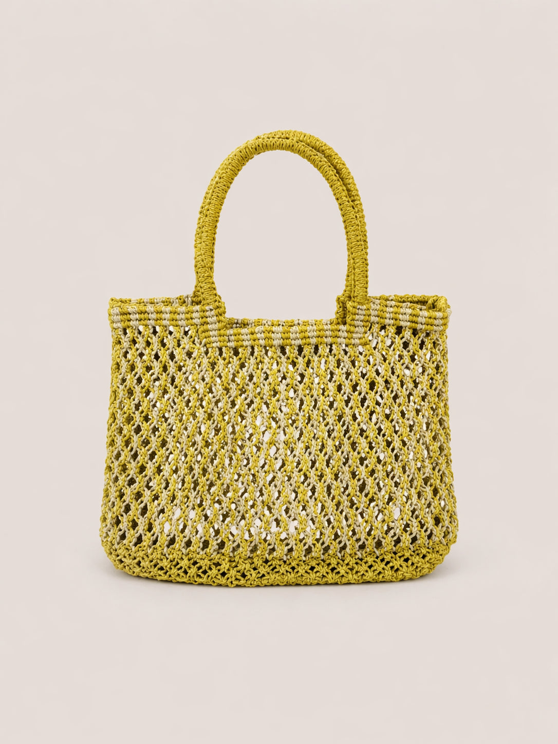 The Jacksons, Mini Borsa a Mano in Iuta a Righe Gialle
