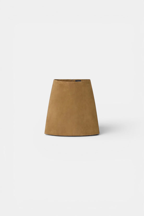 Mini Gonna in Camoscio Cammello Soeur