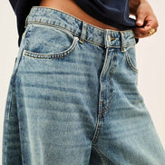 Ba&sh, Denim Loose Gamba Larga Sfrangiato Mislav