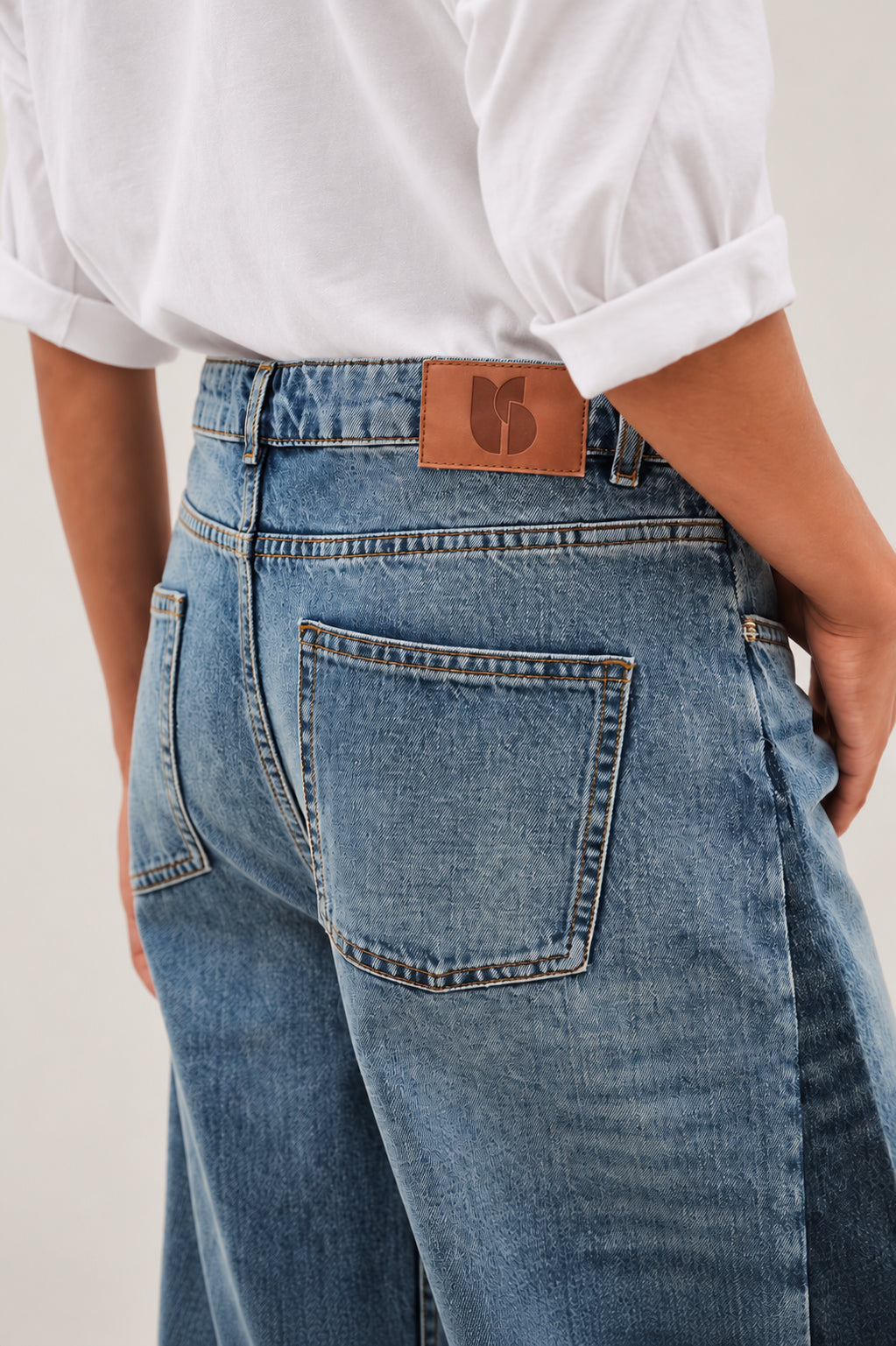 Ba&sh, Denim Loose Gamba Larga Sfrangiato Mislav