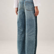 Ba&sh, Denim Loose Gamba Larga Sfrangiato Mislav