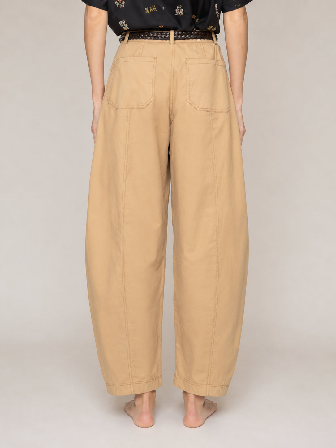 SEA New York, Pantalone Barrel in Cotone Odessa