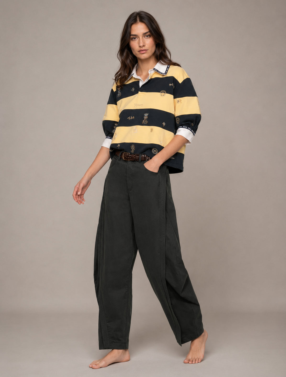 SEA New York, Pantalone Barrel in Cotone Odessa