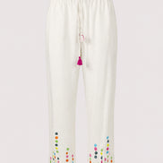 Nimbu, Pantaloni di Cotone Bianco con Coulisse