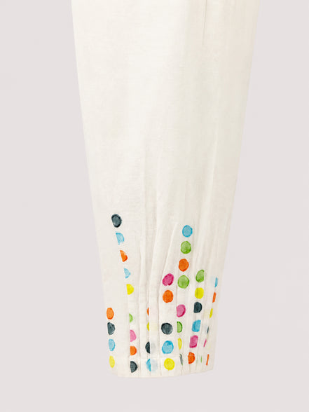 Nimbu, Pantaloni di Cotone Bianco con Coulisse