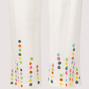 Nimbu, Pantaloni di Cotone Bianco con Coulisse