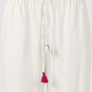 Nimbu, Pantaloni di Cotone Bianco con Coulisse