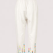 Nimbu, Pantaloni di Cotone Bianco con Coulisse