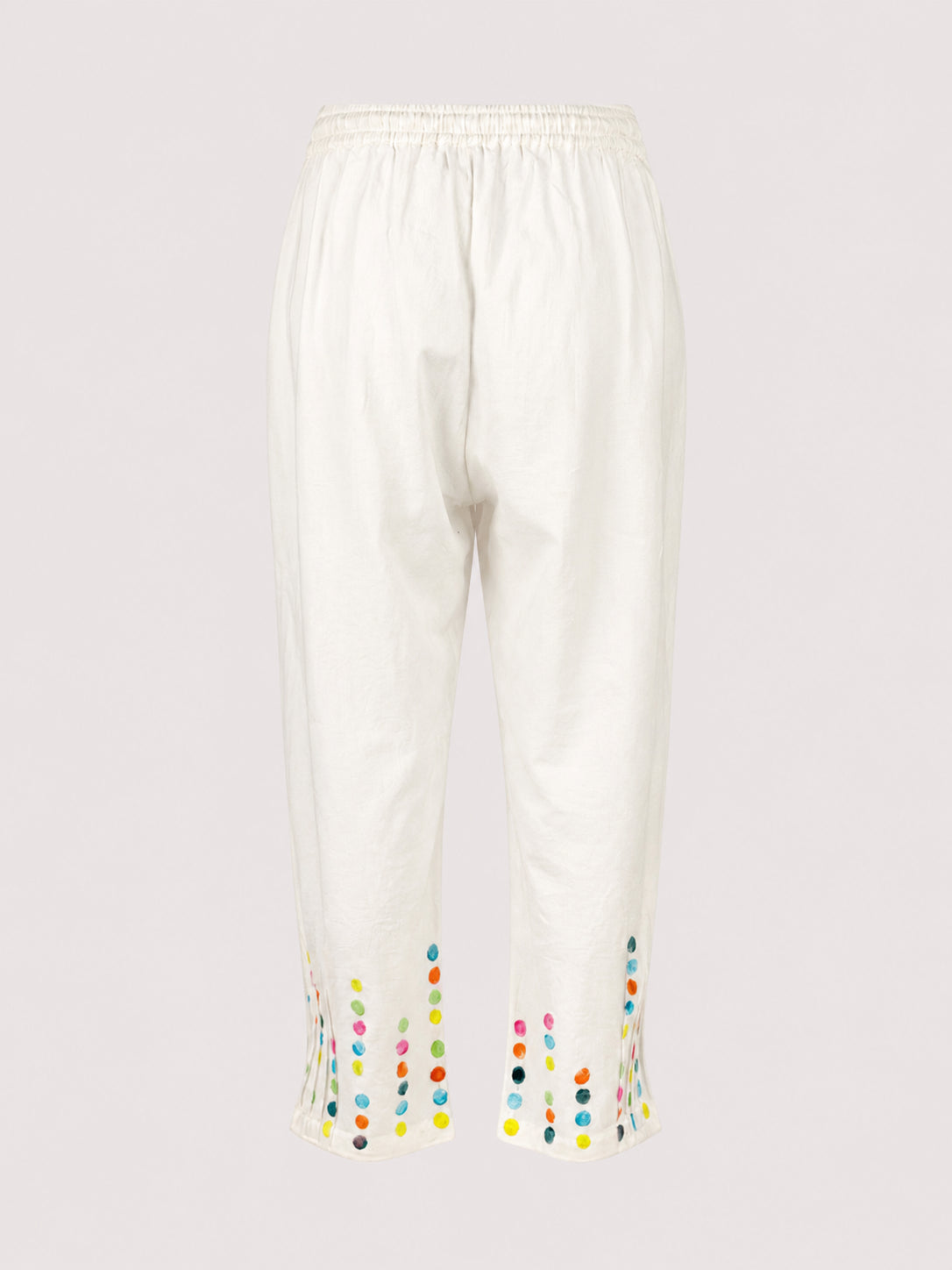 Nimbu, Pantaloni di Cotone Bianco con Coulisse
