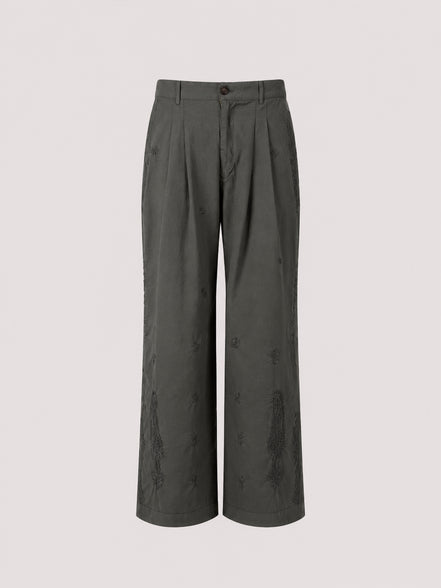 Maison Hotel, Pantalone Grigio  con Pences e Ricami Gilberto