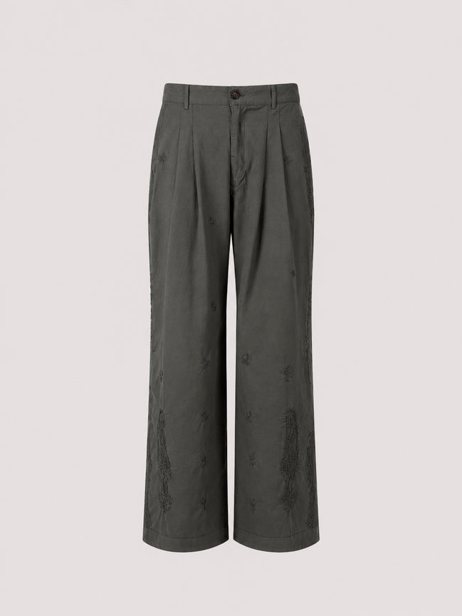 Maison Hotel, Pantalone Grigio  con Pences e Ricami Gilberto