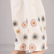 Stella Forest, Pantalone in Cotone con Elastico in Vita e Ricama Oksanna