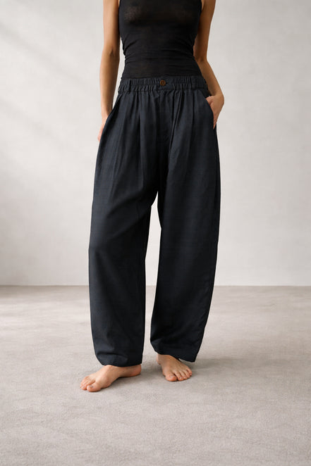 Pantalone con Elastico in Seta Soeur