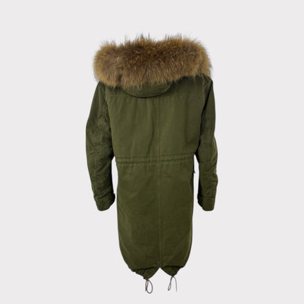Parka Verde Cotone Peliccia e Ecofur Bazar de Luxe