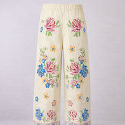Orsina, Pantalone con Elastico Ricamato